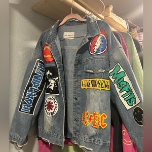Oversized Denim Band Jacket